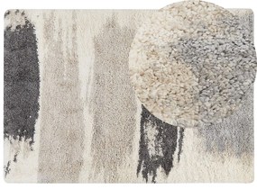 Fehér és szürke hosszú szálú szőnyeg 160 x 230 cm MARTUNI Beliani