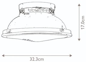 Hinkley HK-AMELIA-F-M-RB - Mennyezeti lámpa AMELIA 2xE27/40W/230V fekete/bronz