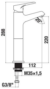 JIKA H3111W80041201 - CUBE mosdócsaptelep 28,8 cm, fényes króm