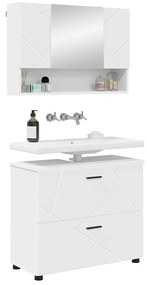 Fürdőszoba bútor szett 2 pcs Fehér 76.5 x 35 x 64 cm Faanyag