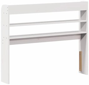 fehér tömör fenyőfa fejtámla polcokkal 100 cm