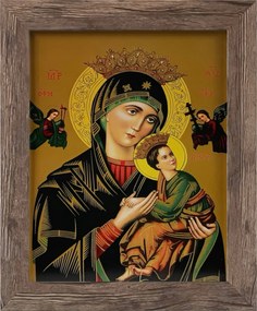 Vászonkép 30x25 Szűz Mária Szüntelen Segítség Tölgy Keret