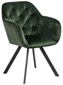 Zöld kárpitozott karfás étkezőfotel Lola – Actona
