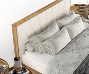 Krémszínű-natúr színű ágyneműtartós boxspring ágy 160x200 cm Asahi – Maison de Rêve