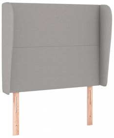 világosszürke szövet fejtámla szárnyakkal 103 x 23 x 118/128 cm