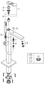 GROHE 23672001 - EUROCUBE kádcsaptelep 298 mm, fényes króm
