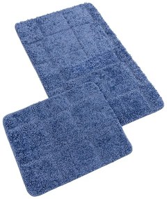 Bellatex Fürdőszoba szőnyeg szett kivágás nélkül BANYSILVER kék, 60 x 100, 60 x 50 cm