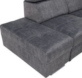 Ülőgarnitúra, szürke, balos, MALAGA