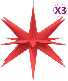 3 db összecsukható piros karácsonyi lámpa LED-del 43 cm