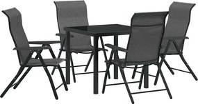 vidaXL Kert étkező szett 5 pcs Szürke Porszórt acél