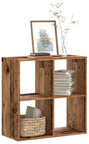 antik fa színű szerelt fa könyvespolc 68,5 x 32 x 68,5 cm