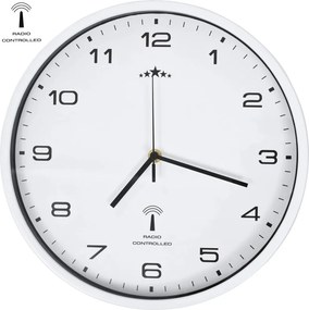 vidaXL fehér színű rádióvezérelt falióra kvarcszerkezettel 31 cm
