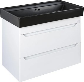 TMP SHARP 60 fali fürdőszobabútor - CeraStyle SHARP FEKETE mosdóval - 60 x 48 cm