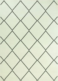 140x200 cm Puha Luna Szőnyeg Rombusz Csíkos Krém