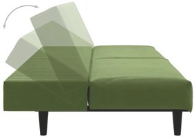 vidaXL kétszemélyes világoszöld bársony kanapéágy