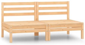 vidaXL 2 db tömör fenyőfa kerti középső kanapé