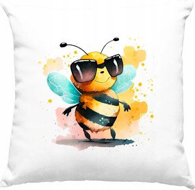 Cool Méhecske párna szemüveggel, fehér