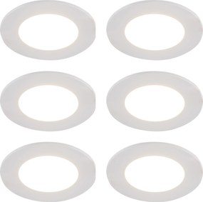 6 darabos süllyesztett spotlámpa készlet fehér, LED-del, 3 lépésben dimmelhető IP65 - Blanca