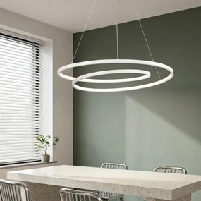 Brilagi-LED Fényerőszabályozható kábeles csillár TWISTER LED/105W/230V, átmérő 100 cm, fehér + távirányítóval