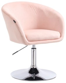 HR8326N Rózsaszín modern velúr szék krómozott lábbal