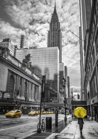 Poszter 42x59,4cm New York város alaprajza Chrysler 3 épülettel, Assaf Frank