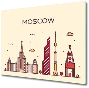 Üveg vágódeszka Moszkva épületek 60x52 cm