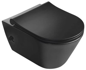 Sapho - Függesztett WC bidé zuhannyal, kerámia/matt fekete