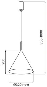 Kábeles csillár CAPITAL 1xGX53/15W/230V, átm. 32 cm, krémszínű