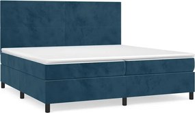 vidaXL sötétkék bársony rugós ágy matraccal 200x200 cm