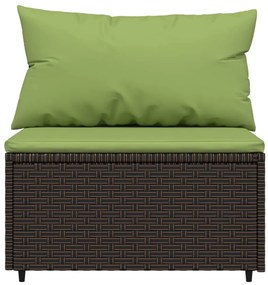 3 részes barna polyrattan kerti ülőgarnitúra párnával