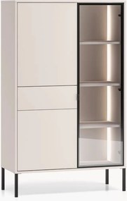 Harmona fiókos világítású magas vitrin 92 cm - kasmír