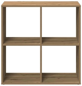 kézműves tölgy színű fa elválasztó könyvespolc 69,5x29x69,5 cm