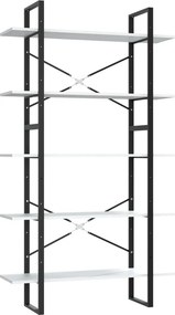 vidaXL 5 szintes fehér szerelt fa könyvszekrény 100 x 30 x 175 cm