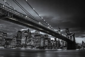 Poszter 45x30cm Brooklyn híd és Alsó-Manhattan panoráma alkonyatkor 4