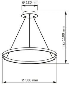 LED Csillár zsinóron LEA LED/20W/230V 4000K átm. 50 cm fekete