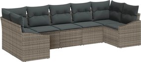 vidaXL Kanapé Szett párnával 7 pcs Szürke polirattan