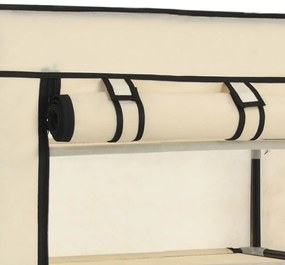 krémszínű szövet cipőszekrény borítóval 58 x 28 x 106 cm