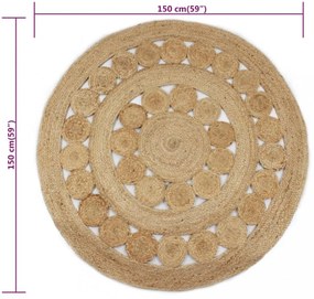kör alakú, fonott juta szőnyeg 150 cm