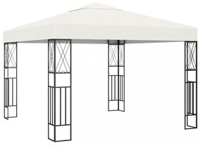krémszínű szövet pavilon LED fényfüzérrel 3 x 3 m