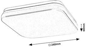 Rabalux 77134-LED LOWAR fürdőszobai mennyezeti lámpatest LED/12W/230V IP44 3000/4000/6000K
