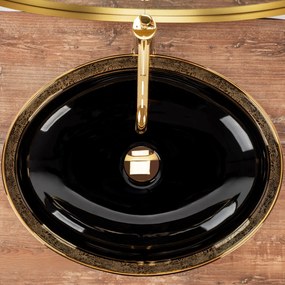 Rea Margot mosdó, 52 x 40 cm, arany / fekete, REA-U8978