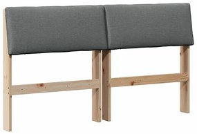 Kárpitozott fejtámla Sötétszürke 160 cm Tömör fenyőfa