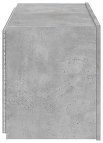 betonszürke falra szerelhető TV-szekrény LED-del 80x35x41 cm