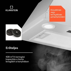 Klarstein Paolo 52 beépíthető páraelszívó 52 cm 463 m³/h LED Touch A++