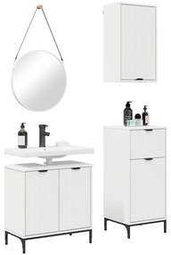Fürdőszoba bútor szett 3 pcs Fehér 39.5 x 36 x 88 cm Faanyag