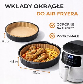 Air Fryer Ø papírbetét 4,5 cm-es lappal – 100 db