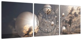 Abszrakt kép - gömb (órával) (90x30 cm)