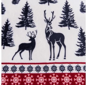 TWINKLE CHRISTMAS színes mikroplüss ágyneműhuzat szett + mikroplüss lepedő SOFT 180x200 cm fehér, franciaágy