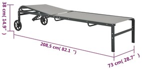 2 db textilén és acél napozóágy asztallal