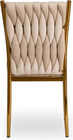 Fonott bársony szék krém színben, DAN